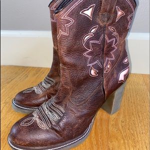 Roper Rockstar Women’s Brown and Pink Cowboy boots